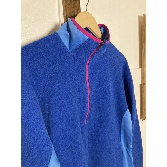 Women’s Columbia Omni-Wick Zip Neck Long Sleeve Blue Fleece Sweater Jacket Sz LG - Picture 5 of 13